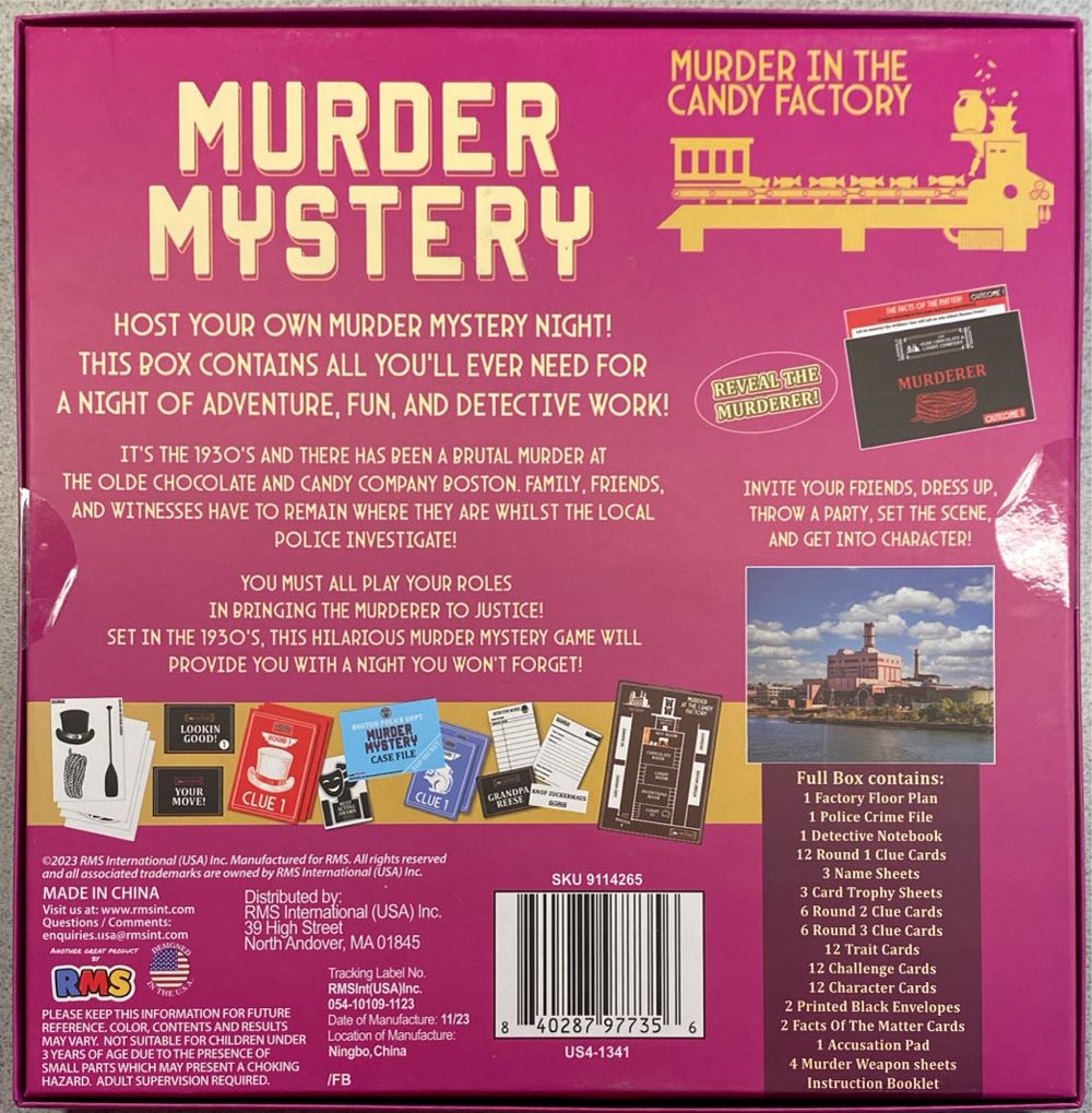 Murder Mystery: Murder In The Candy Factory  (4-13) board game collectible - Main Image 2