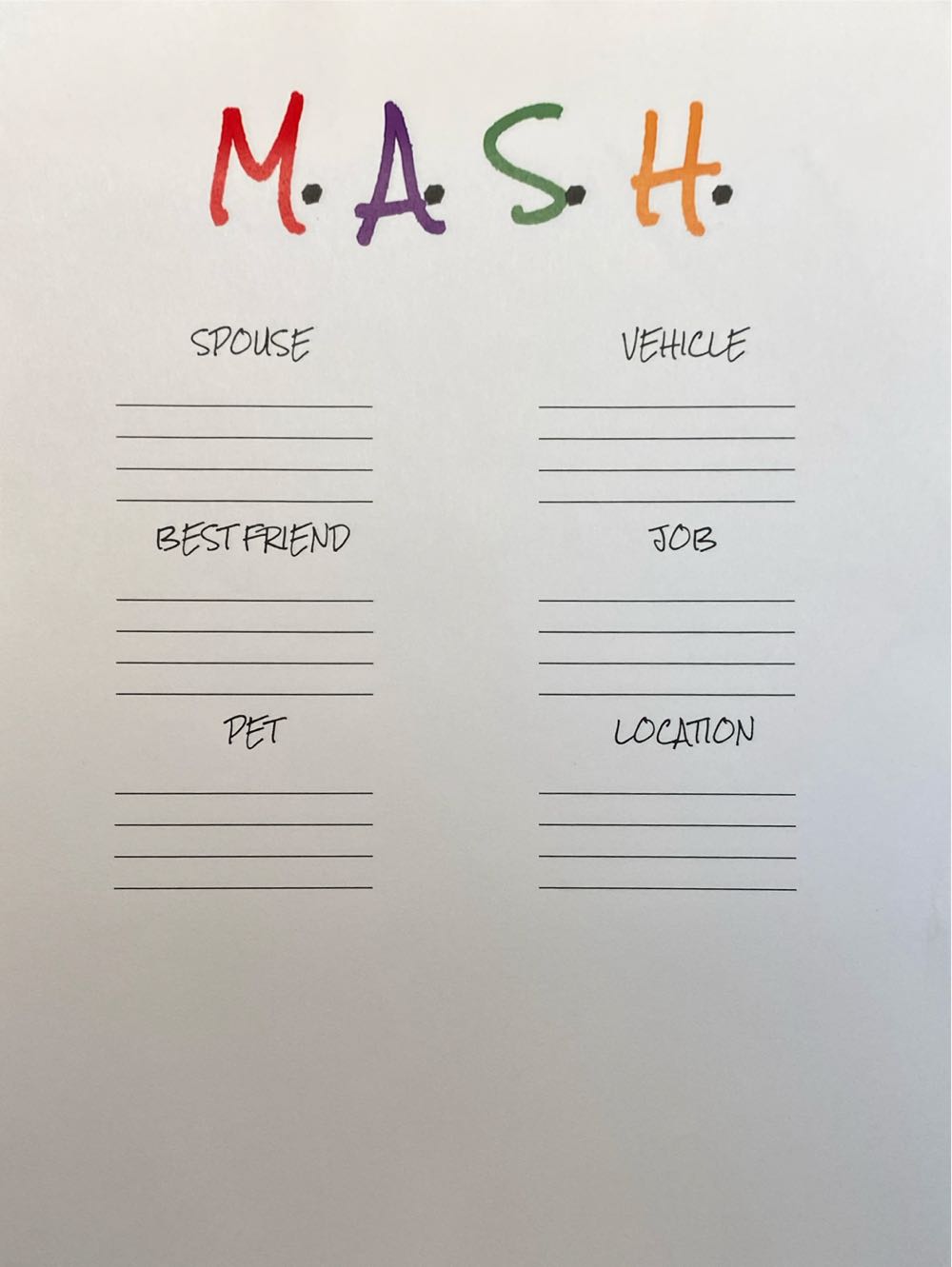 Homemade: MASH  (2+) board game collectible - Main Image 2