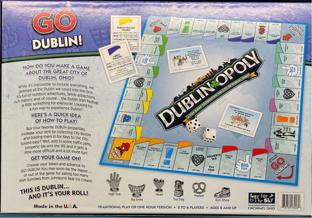Dublinopoly: A Fun Game Celebrating The City Of Dublin, Ohio!  (2-6) board game collectible [Barcode 730799030260] - Main Image 2