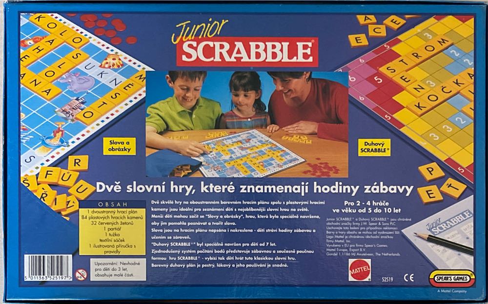 Junior Scrabble Mattel Návod Český  (2) board game collectible [Barcode 5011363525197] - Main Image 2