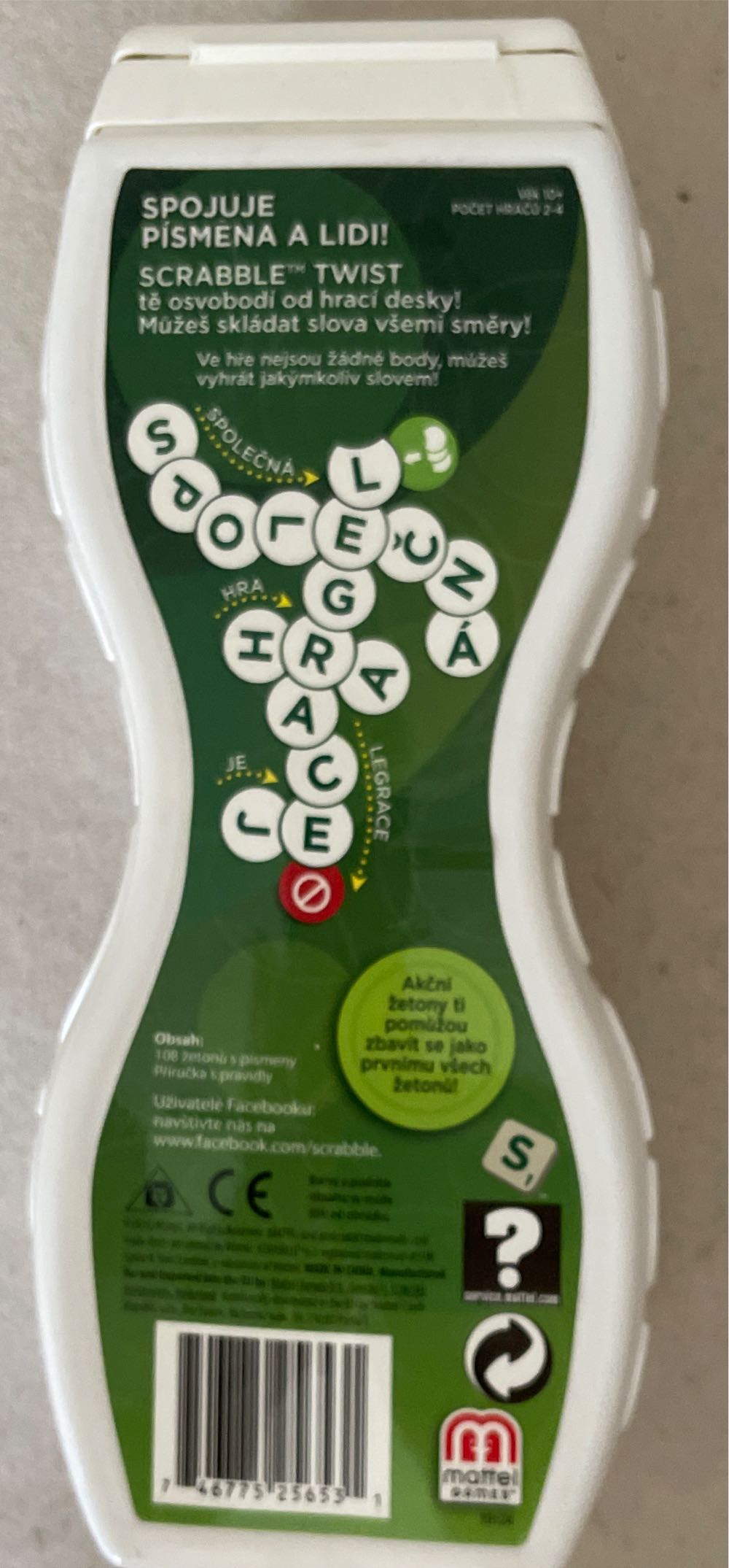 Mattel Scrabble Twist Cz Hra Gf Health  (2-4) board game collectible [Barcode 746775256531] - Main Image 2