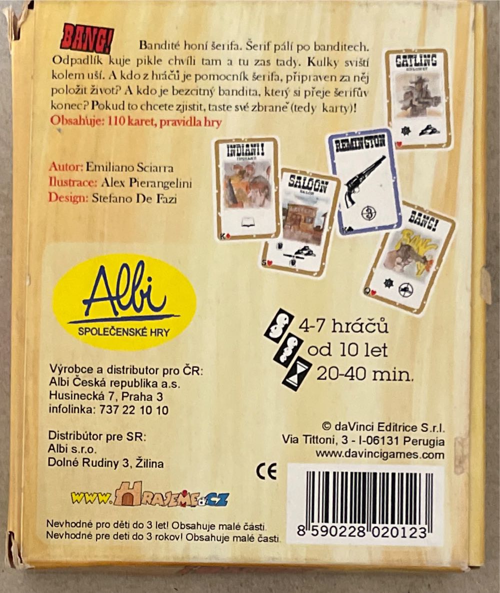 Bang! Card Karetní Bang  (4-7) board game collectible [Barcode 8590228020123] - Main Image 2