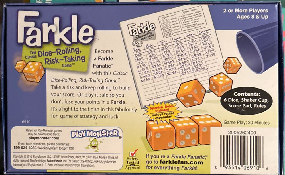 Farkle  (2+) board game collectible [Barcode 093514069113] - Main Image 2