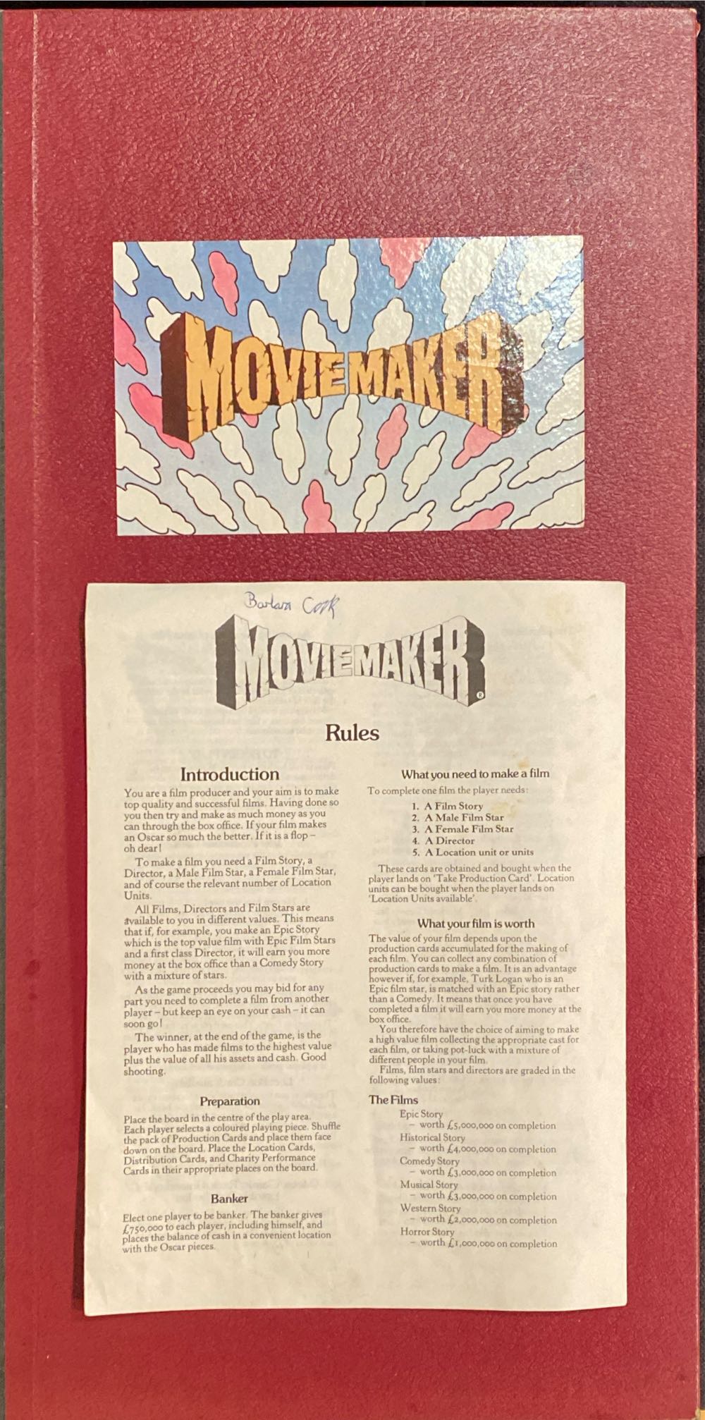 Moviemaker  (2-6) board game collectible - Main Image 2