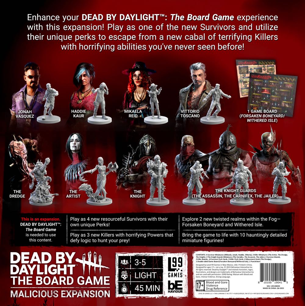 Dead By Daylight: Malicious Expansion  (3-5) board game collectible - Main Image 2