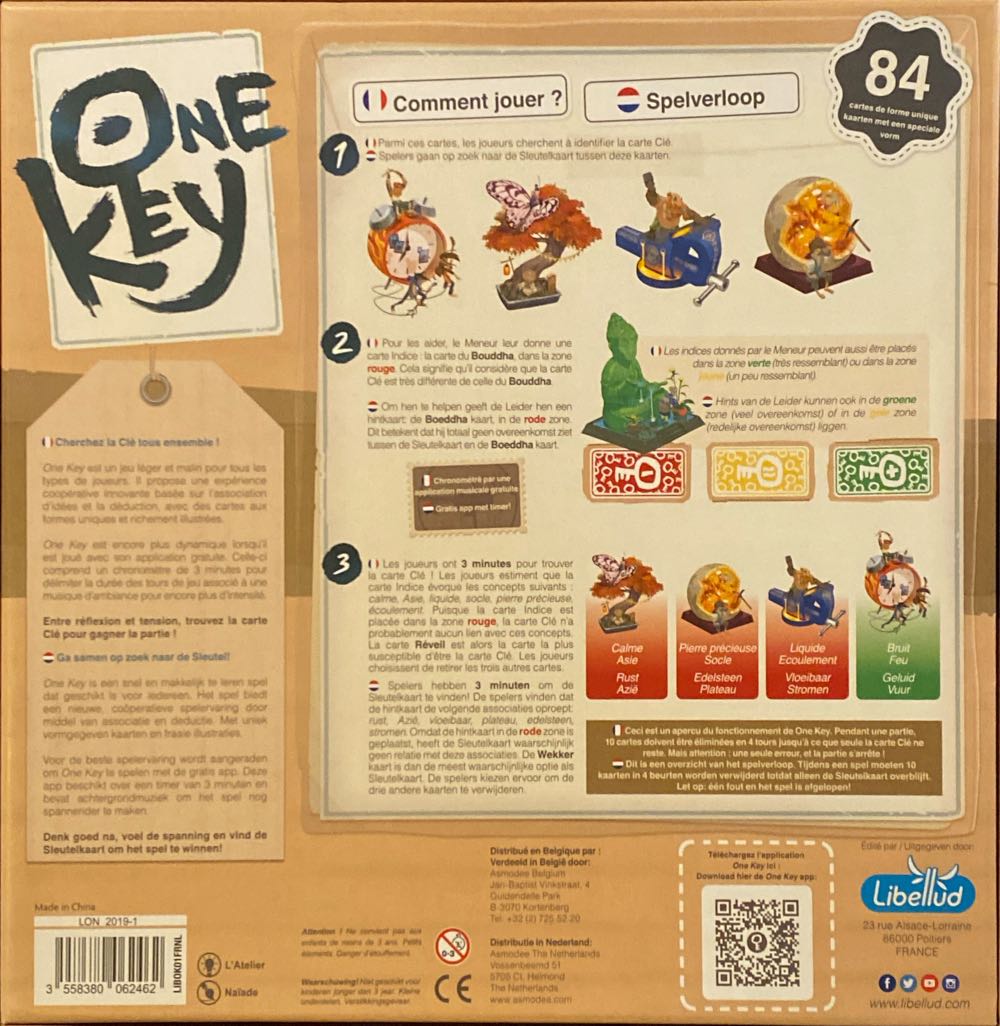 Key Libellud One Key Bordspel Gf Health  (2-6) board game collectible [Barcode 3558380062462] - Main Image 2