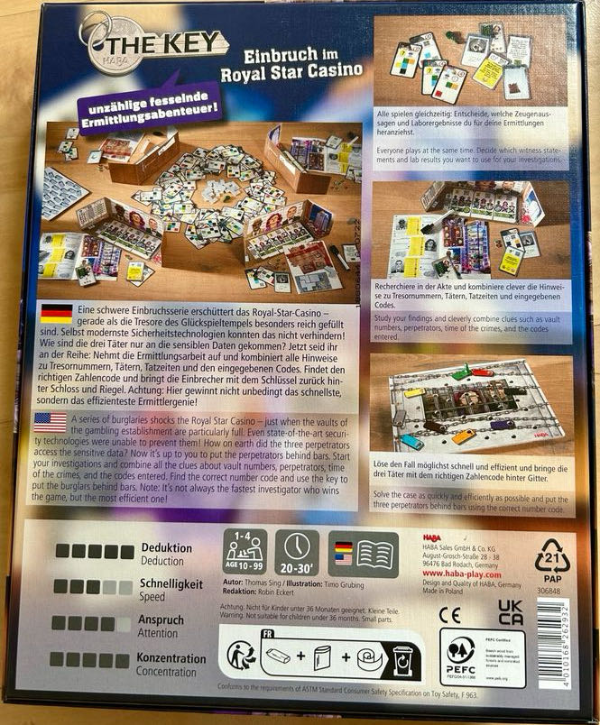 The Key Einbruch Im Royal Star Casino  (1-4) board game collectible [Barcode 4010168262932] - Main Image 2