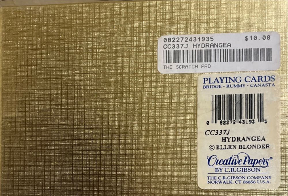 Vintage Hoyle Plastic Coated Double Deck Hydrangeas & Dragon Flies Playing Cards  Pastel Watercolor Dragon Flies and Hydrangeas   Hard Plastic Case  board game collectible [Barcode 082272431935] - Main Image 2