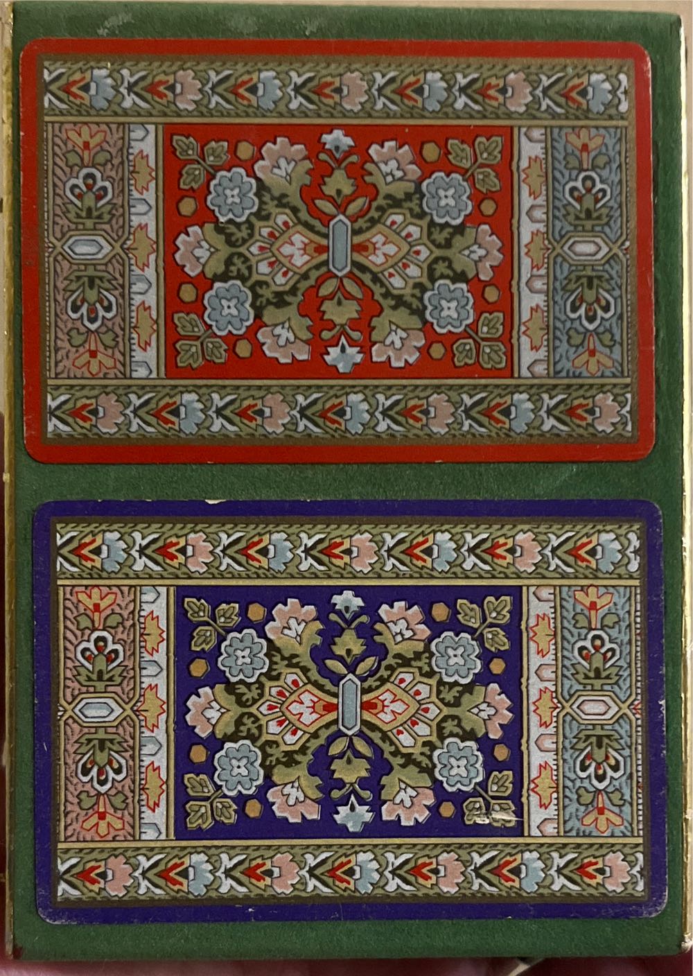 Congress Playing Cards Pinochle Greenpurple And Red Flowers  board game collectible - Main Image 2