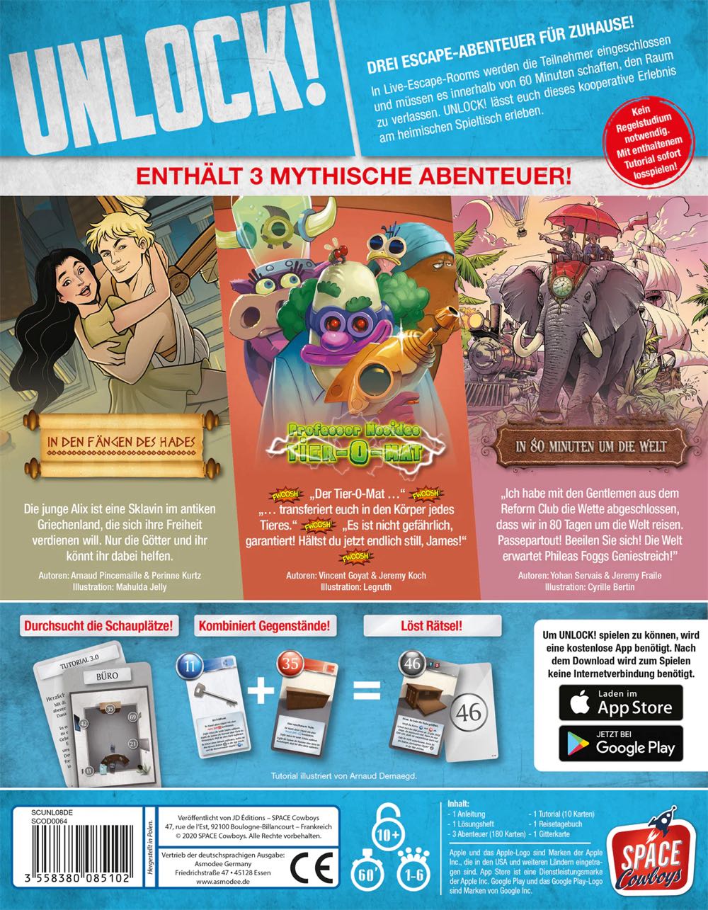 Unlock! Mythic Adventures (8)  (1-6) board game collectible [Barcode 3558380085102] - Main Image 2