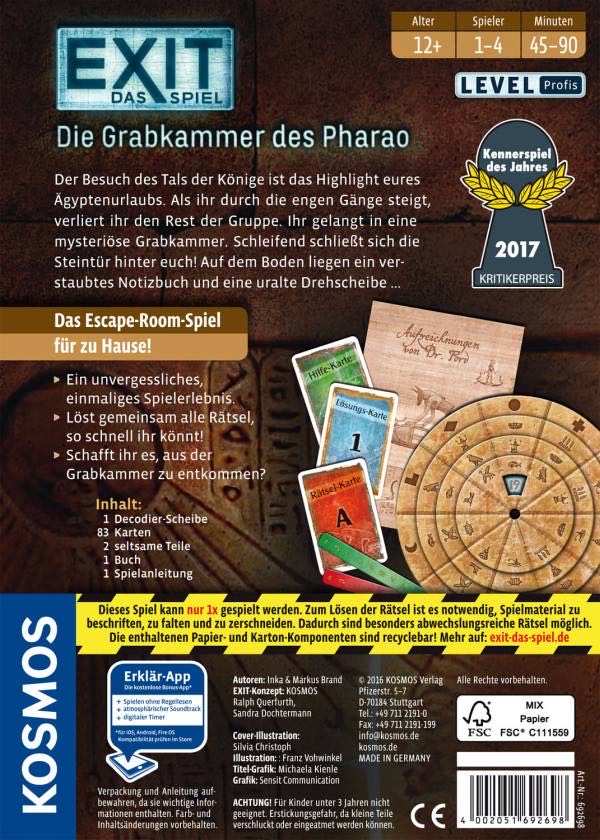 EXIT - Die Grabkammer des Pharao  (1-4) board game collectible [Barcode 4002051692698] - Main Image 2