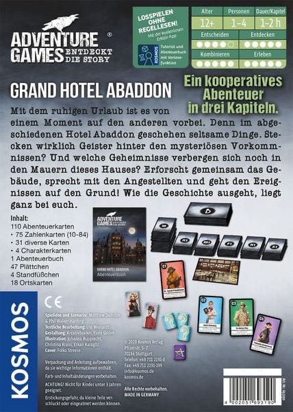 Adventure Games - Grand Hotel Abaddon  (1-4) board game collectible [Barcode 4002051693190] - Main Image 2