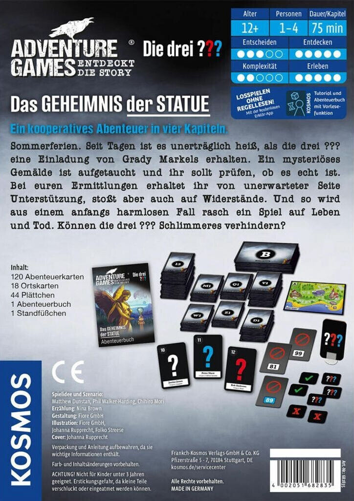 Adventure Games - Die Drei ??? Das Geheimnis Der Statue  (1-4) board game collectible [Barcode 4002051682835] - Main Image 2