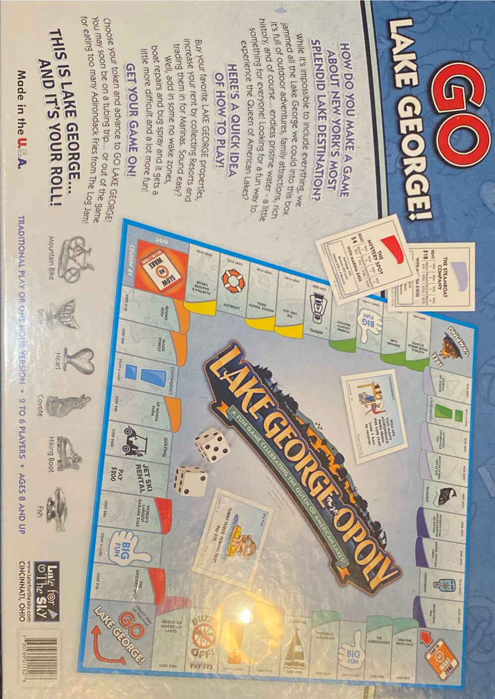 Lake George Opoly Board Game New Factory Sealed ...  board game collectible [Barcode 730799011528] - Main Image 2