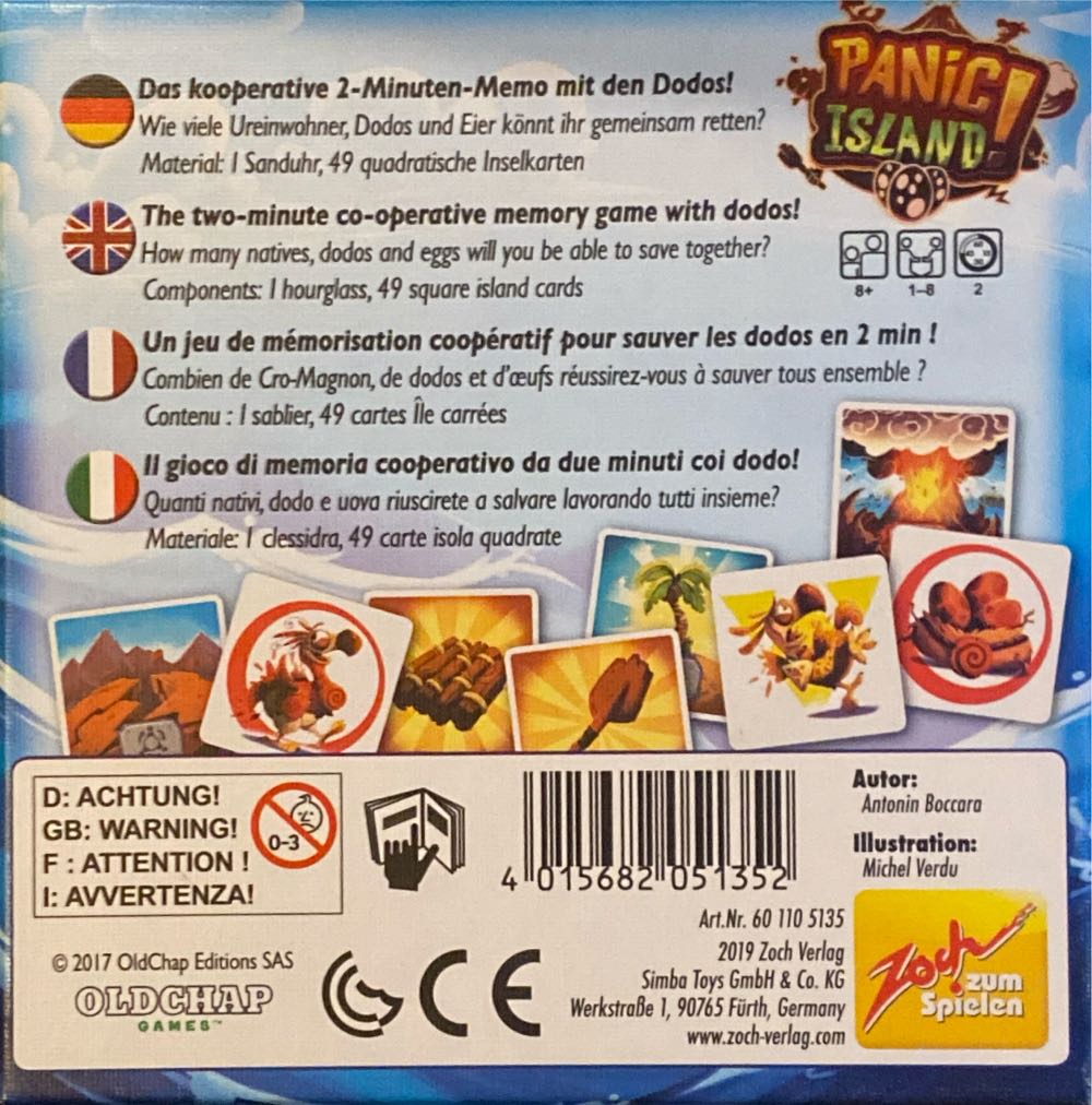 Panic Island!  (1-8) board game collectible [Barcode 4015682051352] - Main Image 2