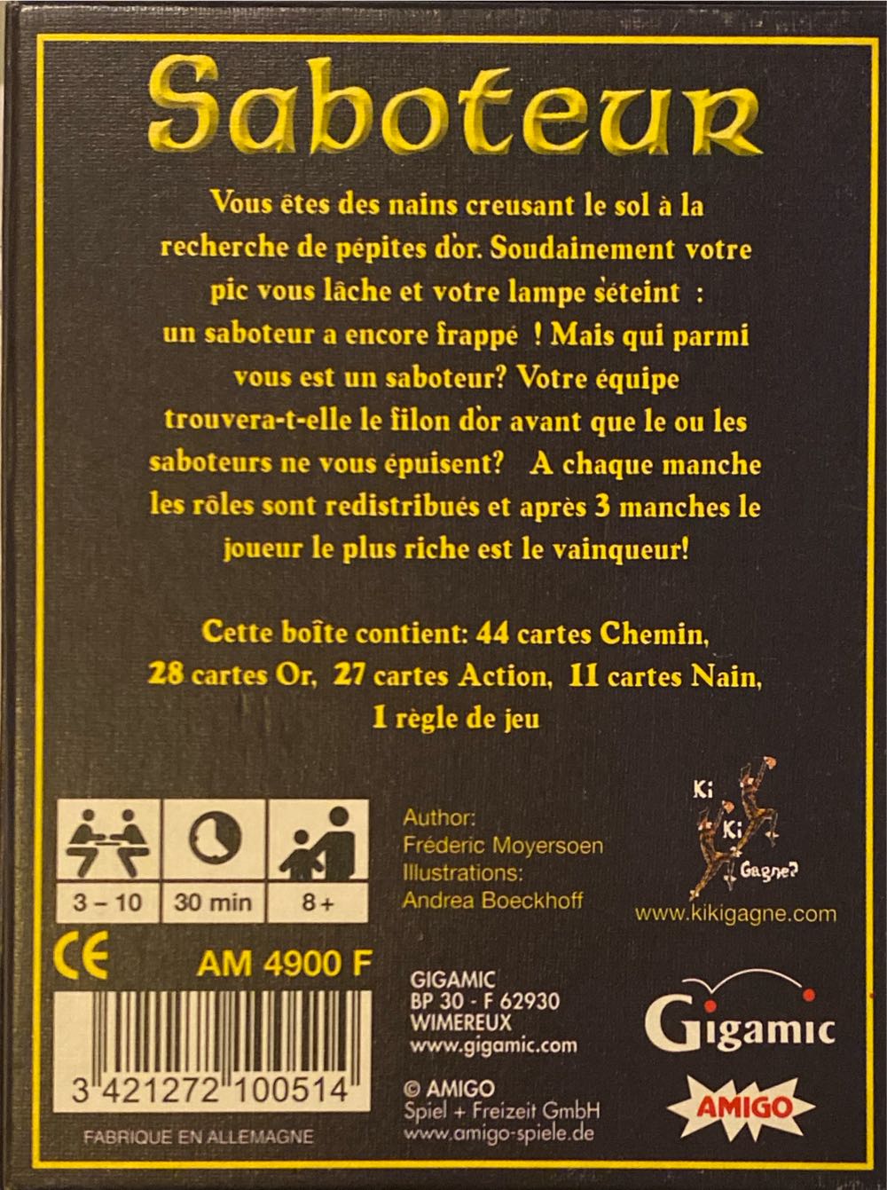 Saboteur  (3-10) board game collectible [Barcode 3421272100514] - Main Image 2