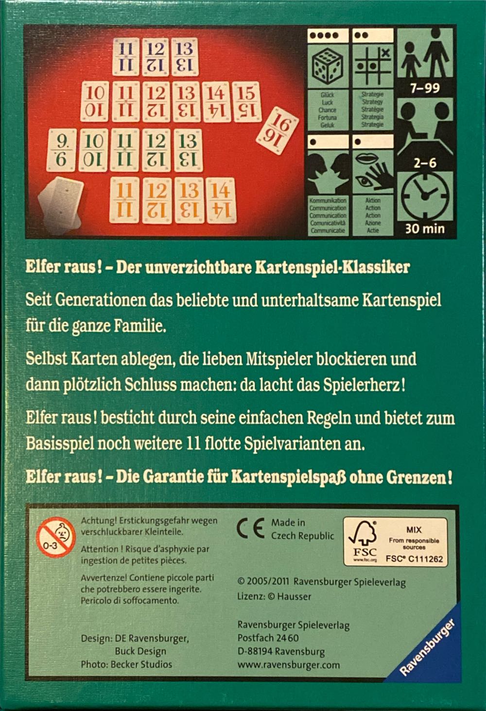 Elfer Raus!  (2-6) board game collectible [Barcode 4005556271610] - Main Image 2