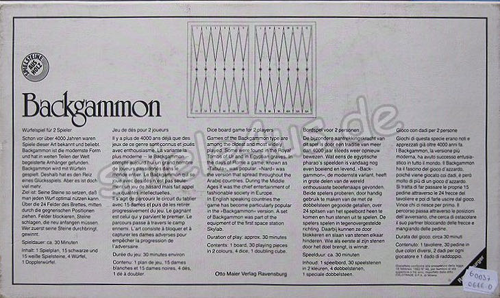 Backgammon  (2) board game collectible [Barcode 4005556017041] - Main Image 2