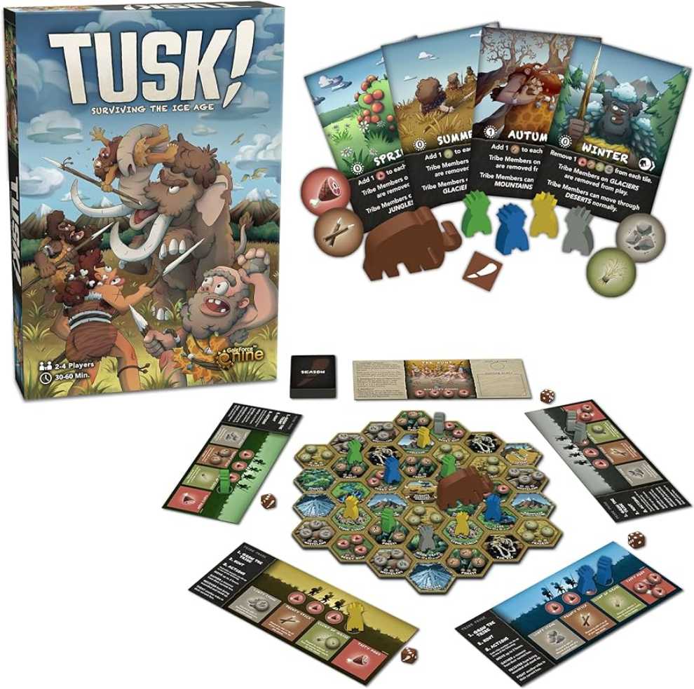 Tusk! Surviving The Ice Age  (2-4) board game collectible [Barcode 9781638840589] - Main Image 2