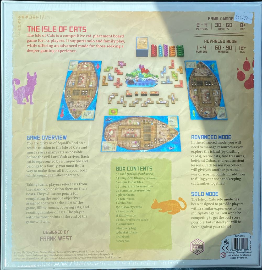 The Isle Of Cats  (2-4) board game collectible [Barcode 5060716751011] - Main Image 2