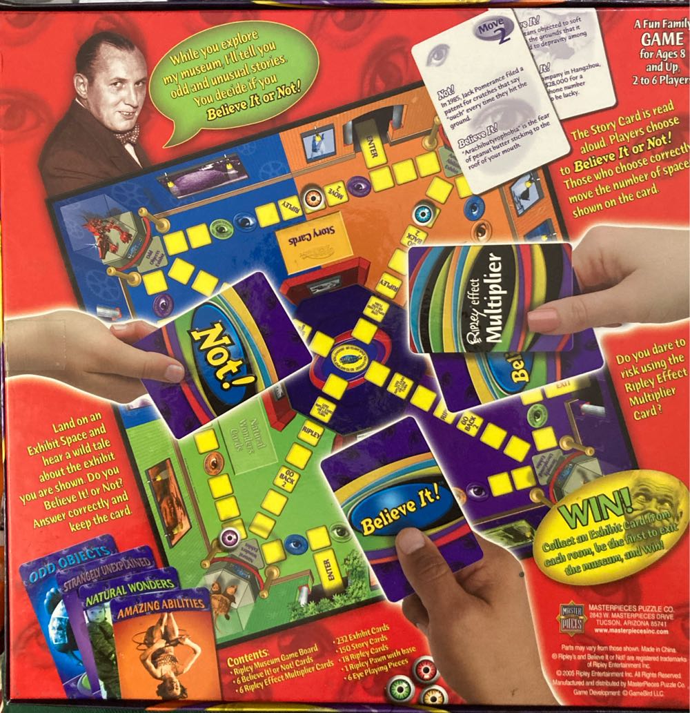 Ripley’s Believe It Or Not Masterpieces Whole Family Fun New  (2-6) board game collectible [Barcode 705988214080] - Main Image 2
