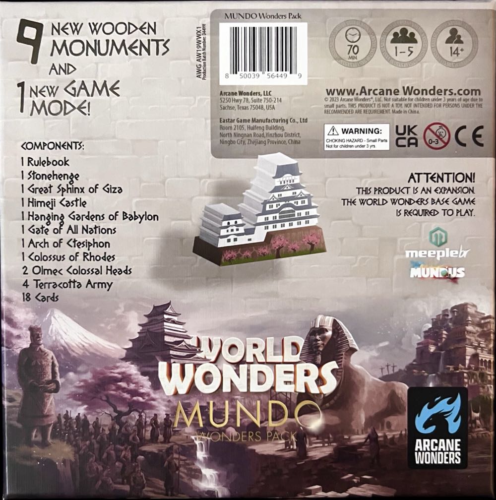 World Wonders: Mundo Wonders Pack  (1 2 3 4 5) board game collectible [Barcode 850039564499] - Main Image 2