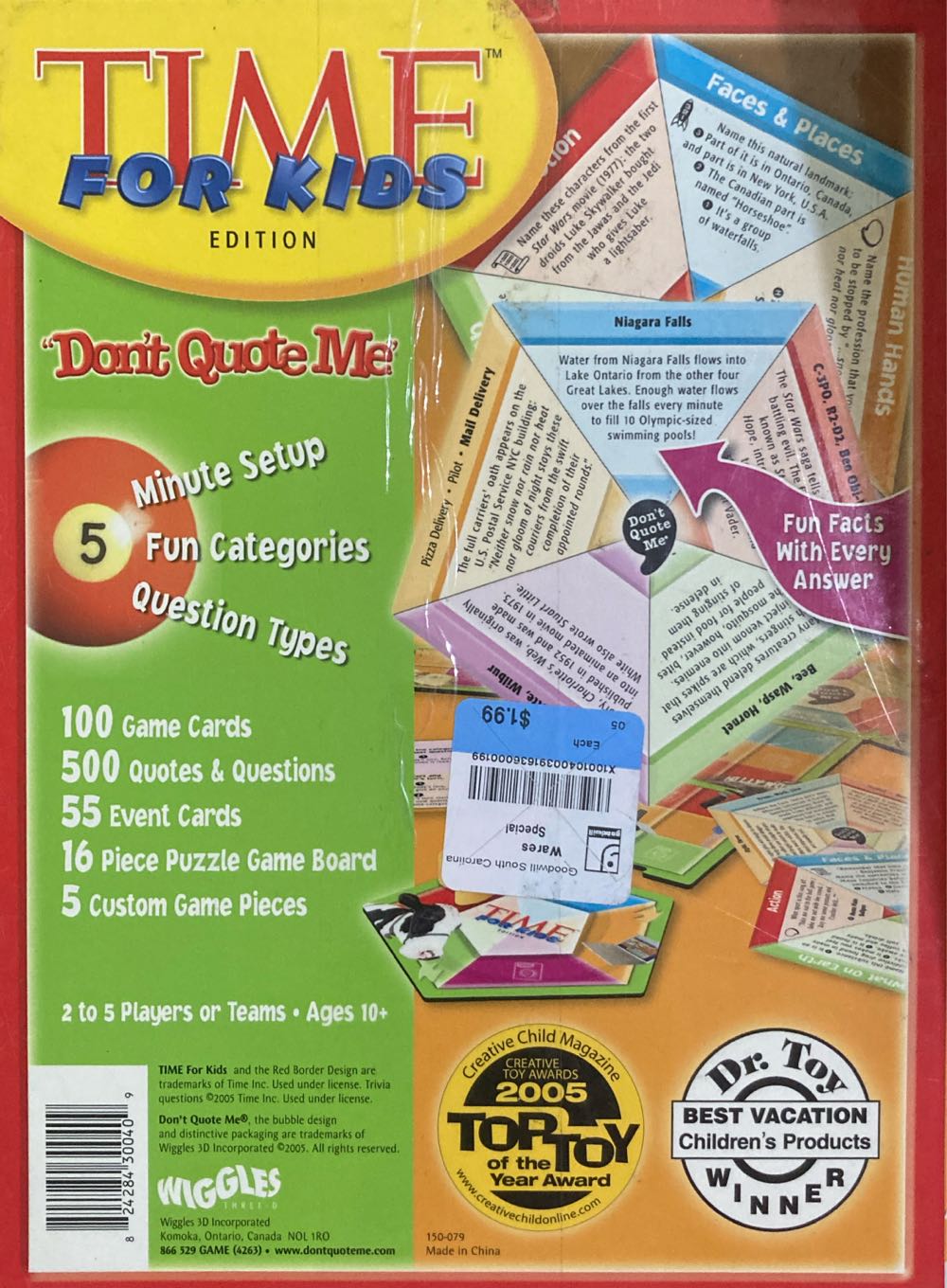 Don’t Quote Me Time Edition For Kids  (2-5) board game collectible [Barcode 824284300409] - Main Image 2
