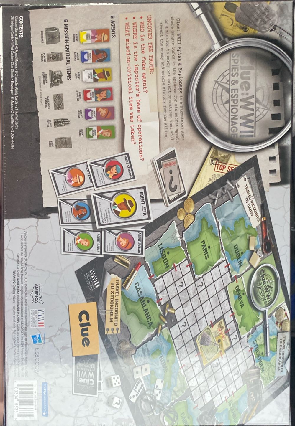 Clue Licensed: CLUE®: WWll SPIES & ESPIONAGE  (2-6) board game collectible [Barcode 700304158338] - Main Image 2