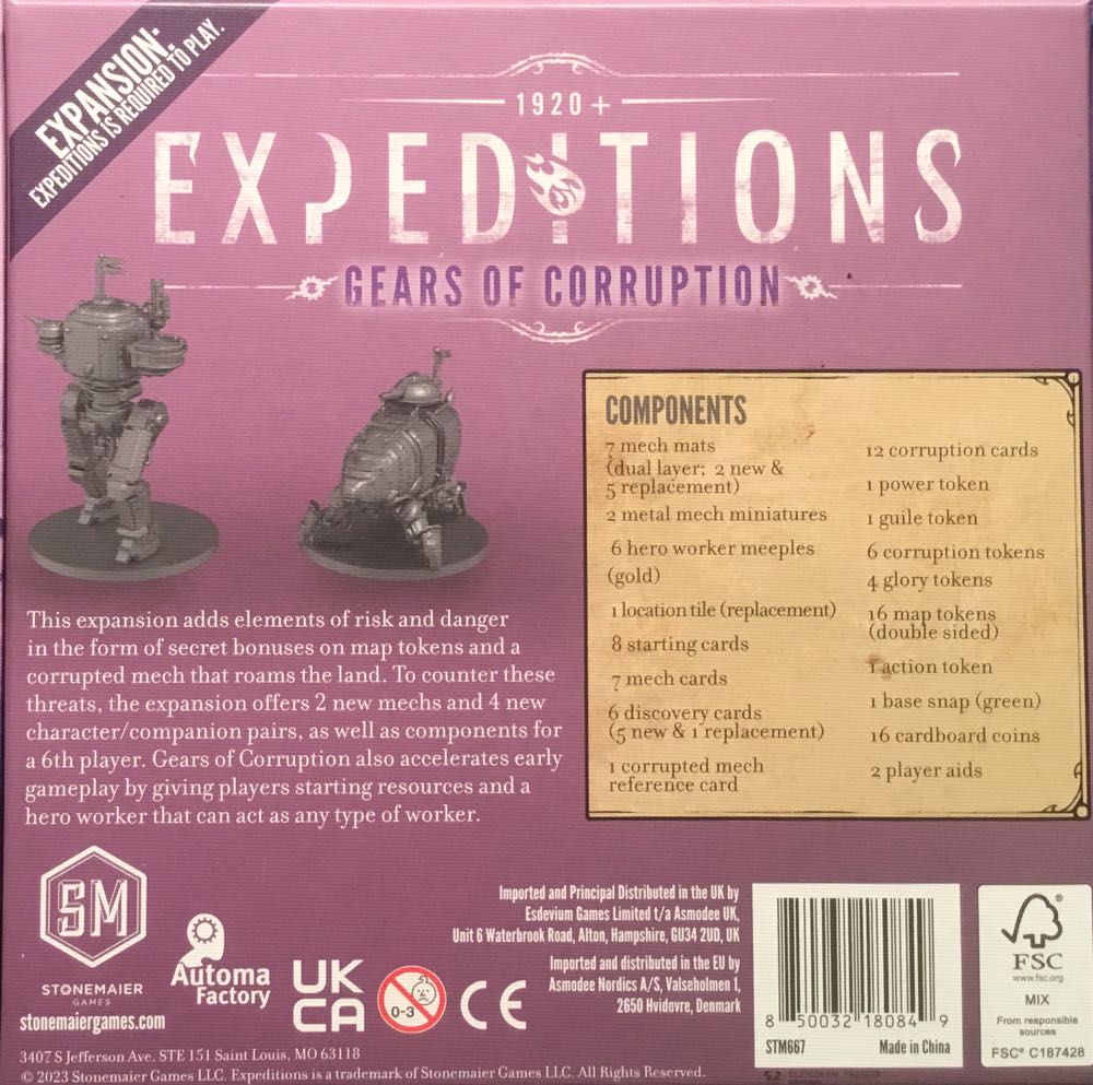 Expeditions: Gears Of Corruption Expansion  (1-6) board game collectible [Barcode 850032180849] - Main Image 2