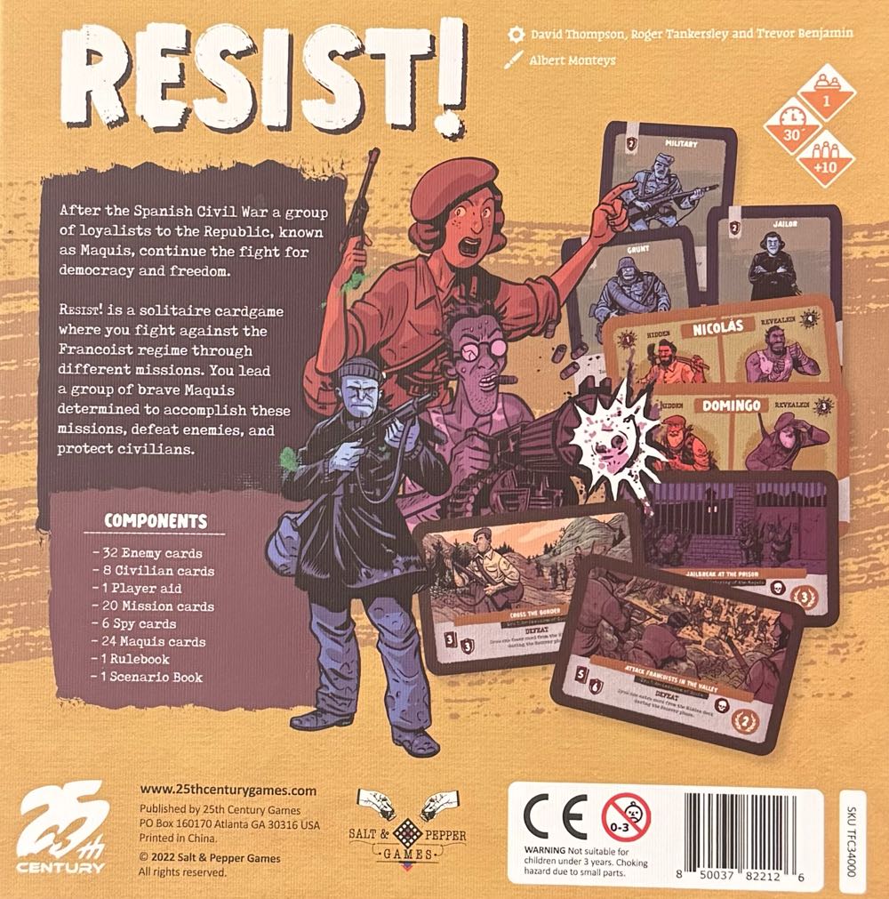 Resist!  (1) board game collectible [Barcode 850037822126] - Main Image 2