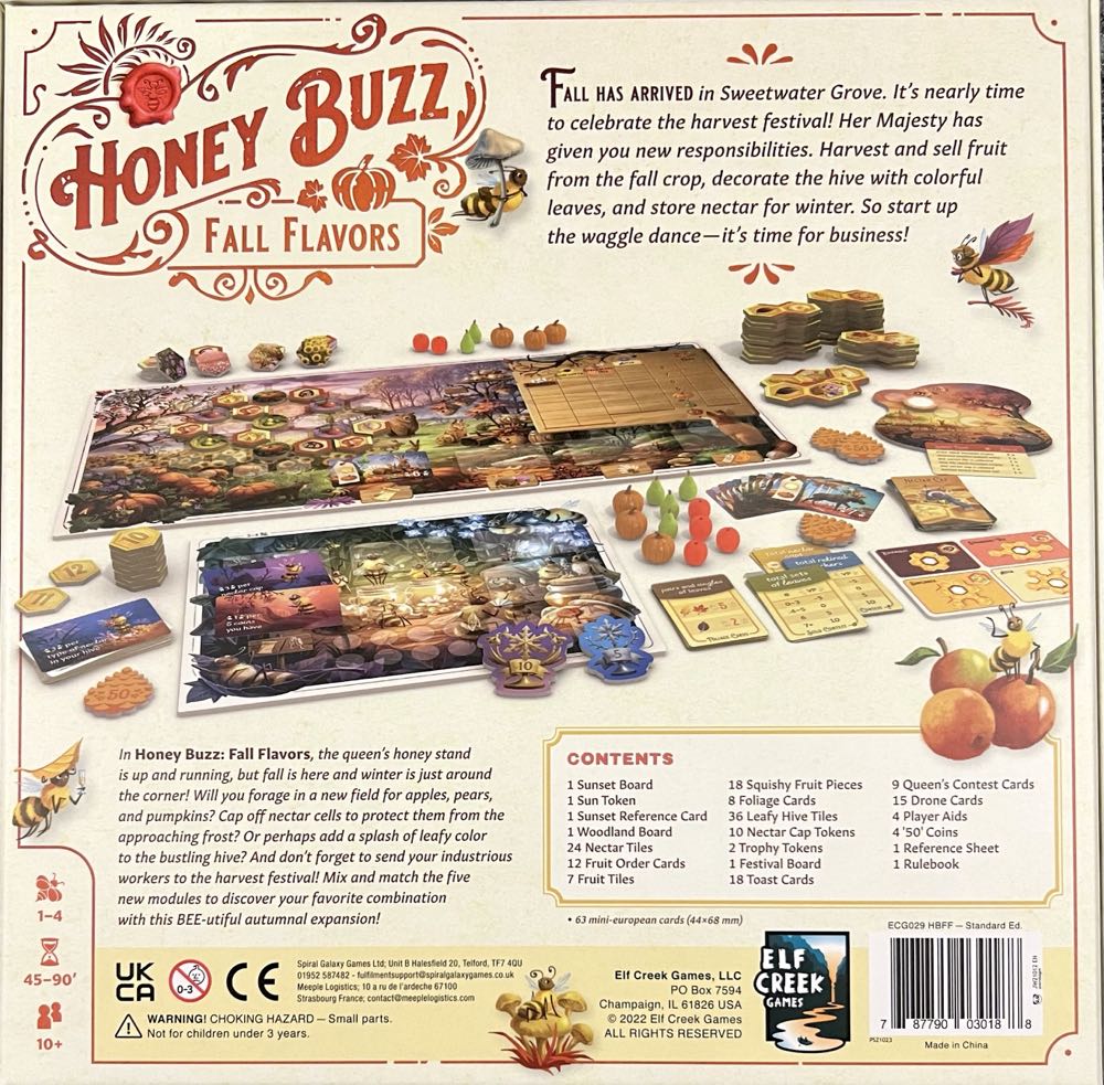 Honey Buzz: Fall Flavors  (1-4) board game collectible [Barcode 787790030188] - Main Image 2