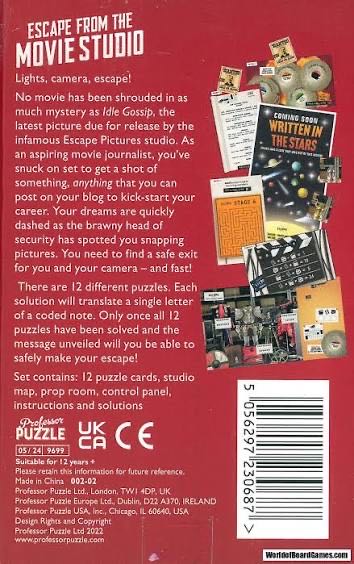 Escape From The Movie Studio  (1+) board game collectible [Barcode 5056297230687] - Main Image 2