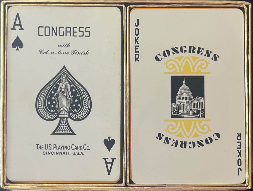 Congress Flowers. Yellow Trim 2 Decks  board game collectible - Main Image 3