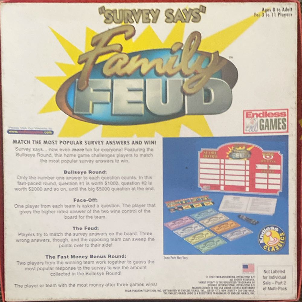 “Survey Says” Family Feud  (3-11) board game collectible - Main Image 2