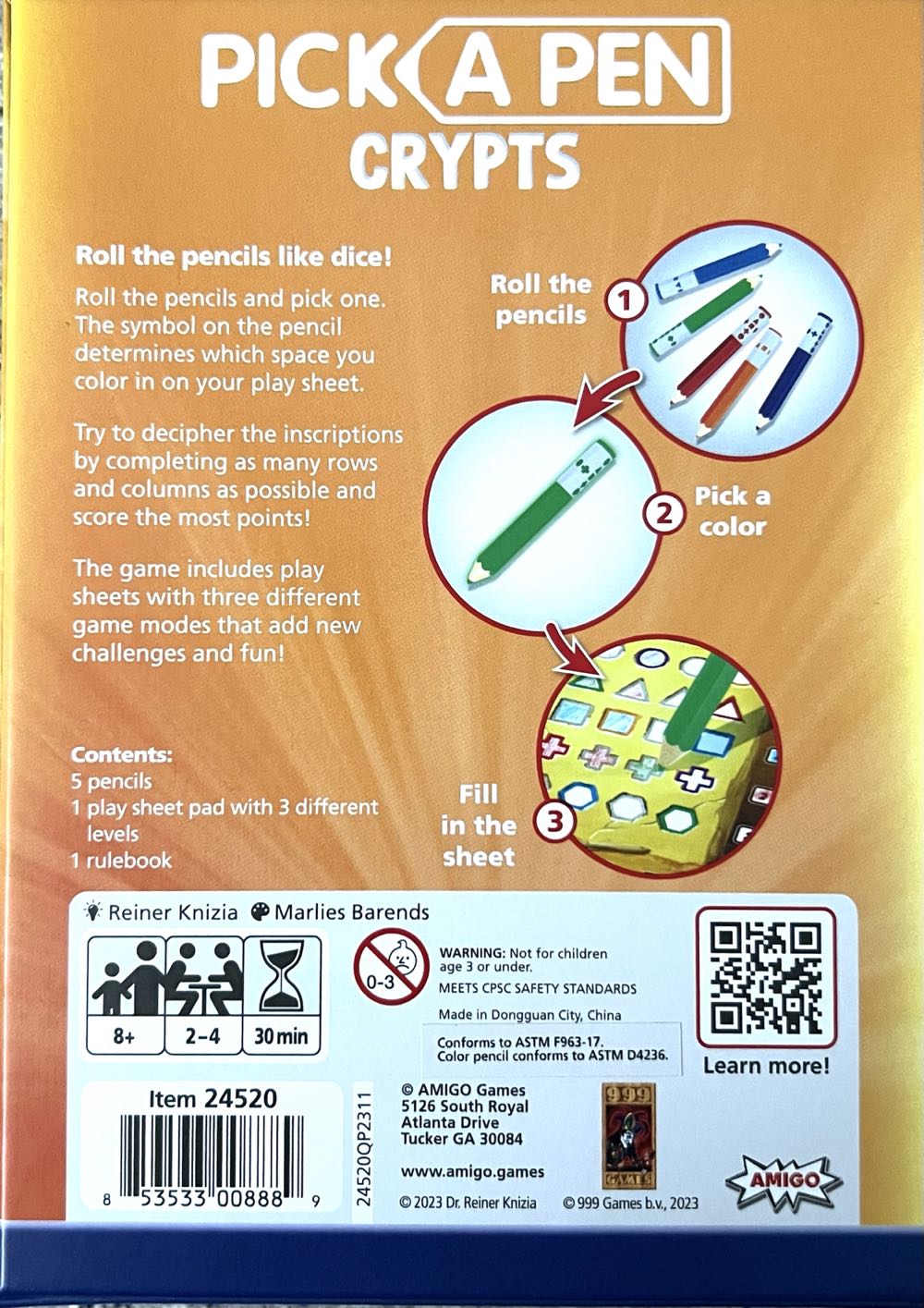 Pick A Pen: Crypts  (2 3 4) board game collectible [Barcode 853533008889] - Main Image 2