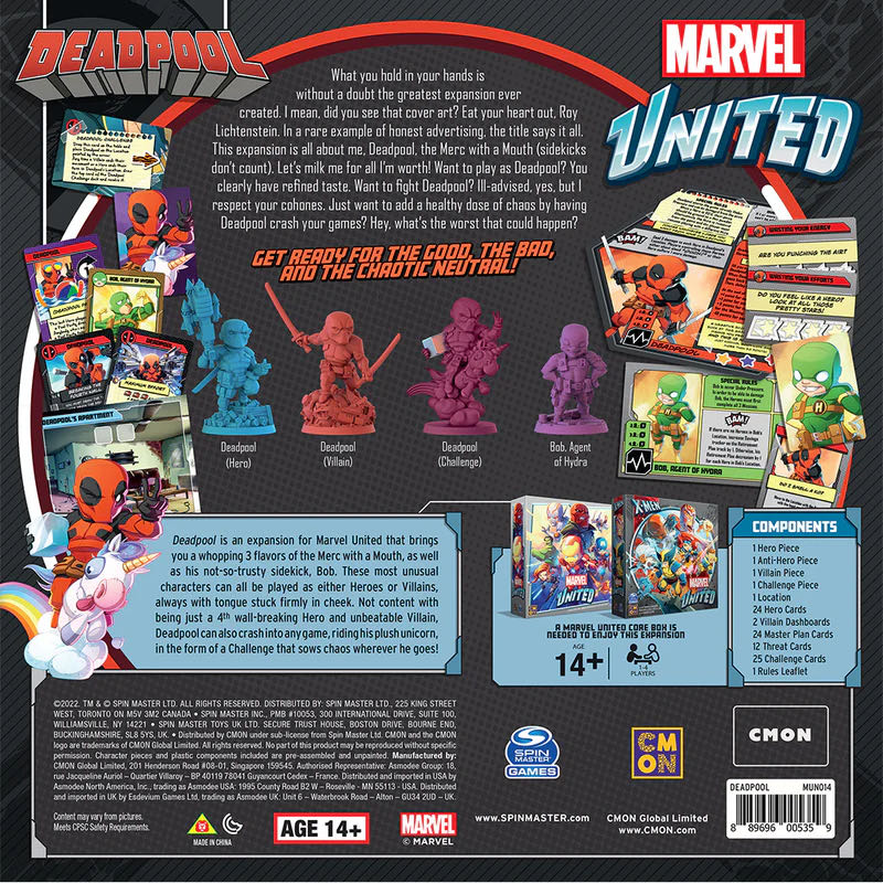 Marvel United: Deadpool Expansion  board game collectible [Barcode 889696005359] - Main Image 2