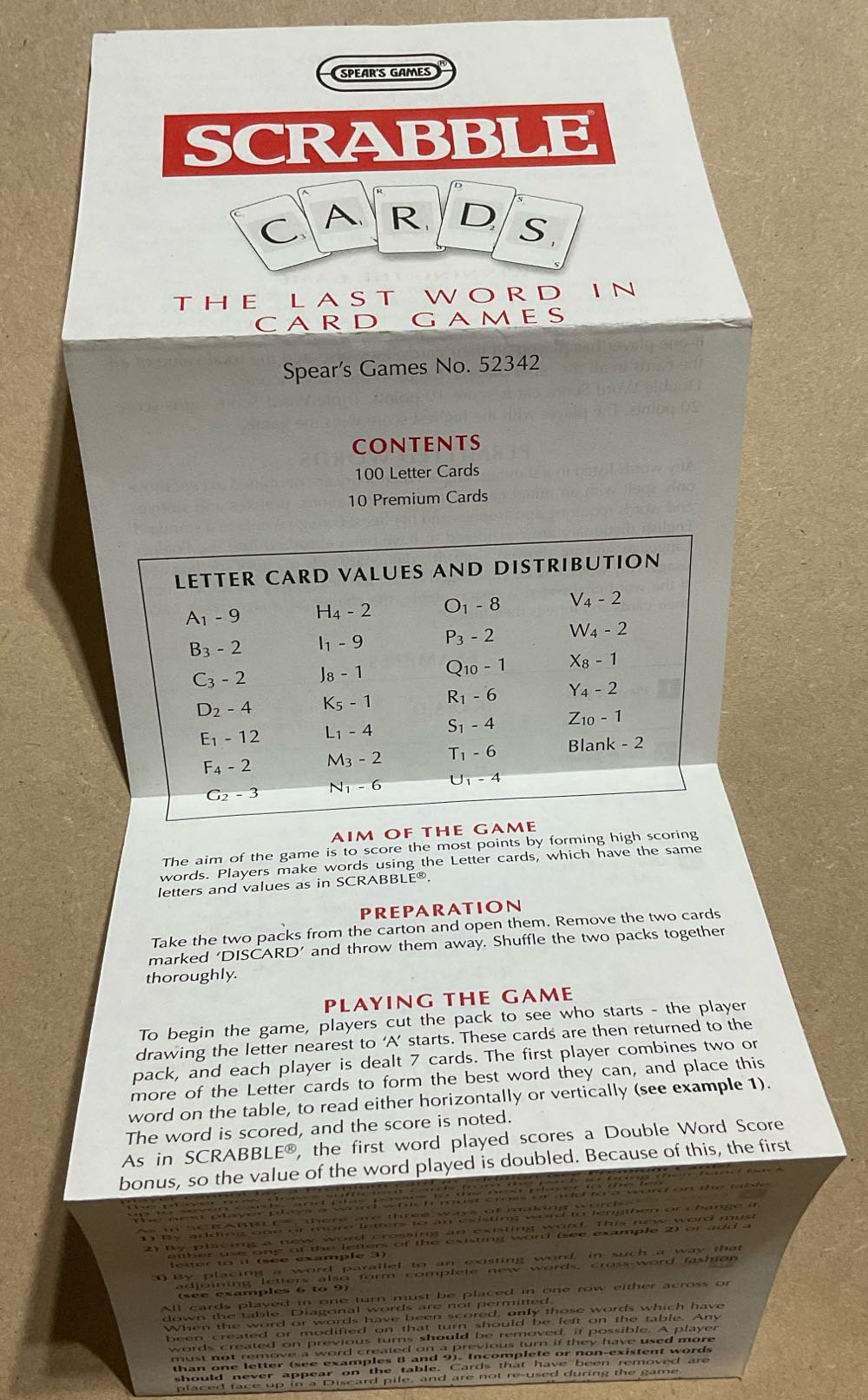 Scrabble Cards Mattel Vintage Sealed New Word Spears 1997 & Card Bonus  board game collectible [Barcode 5011363523421] - Main Image 2