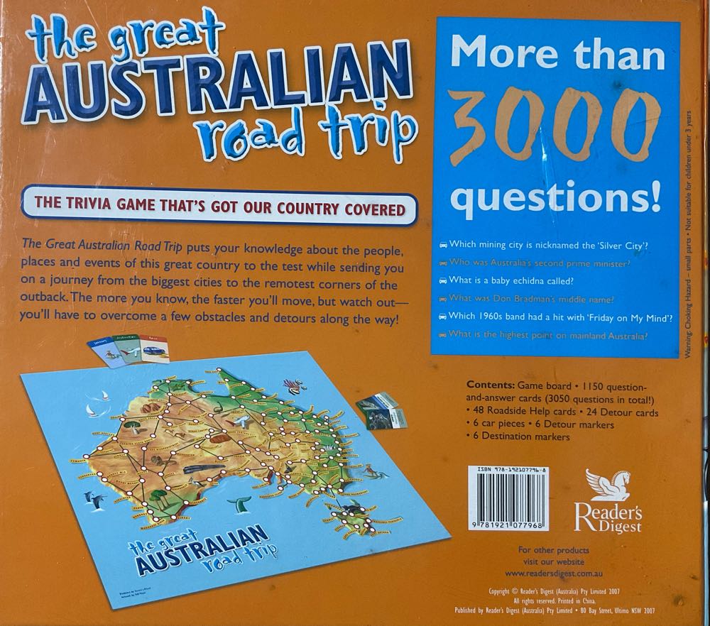 The Great Australian Road Trip Digest  board game collectible [Barcode 9781921077968] - Main Image 2