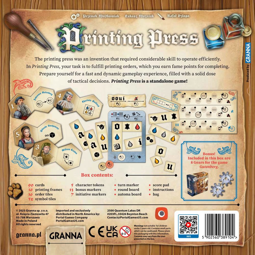 Printing Press  (1-4) board game collectible [Barcode 5902560389104] - Main Image 2