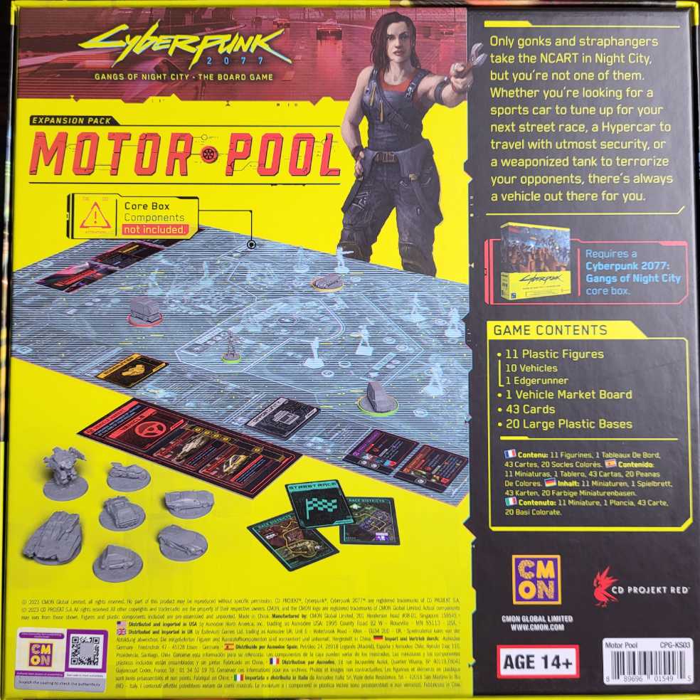 Cyberpunk Gangs Of Night City: Motor Pool Expansion  board game collectible [Barcode 889696015495] - Main Image 2