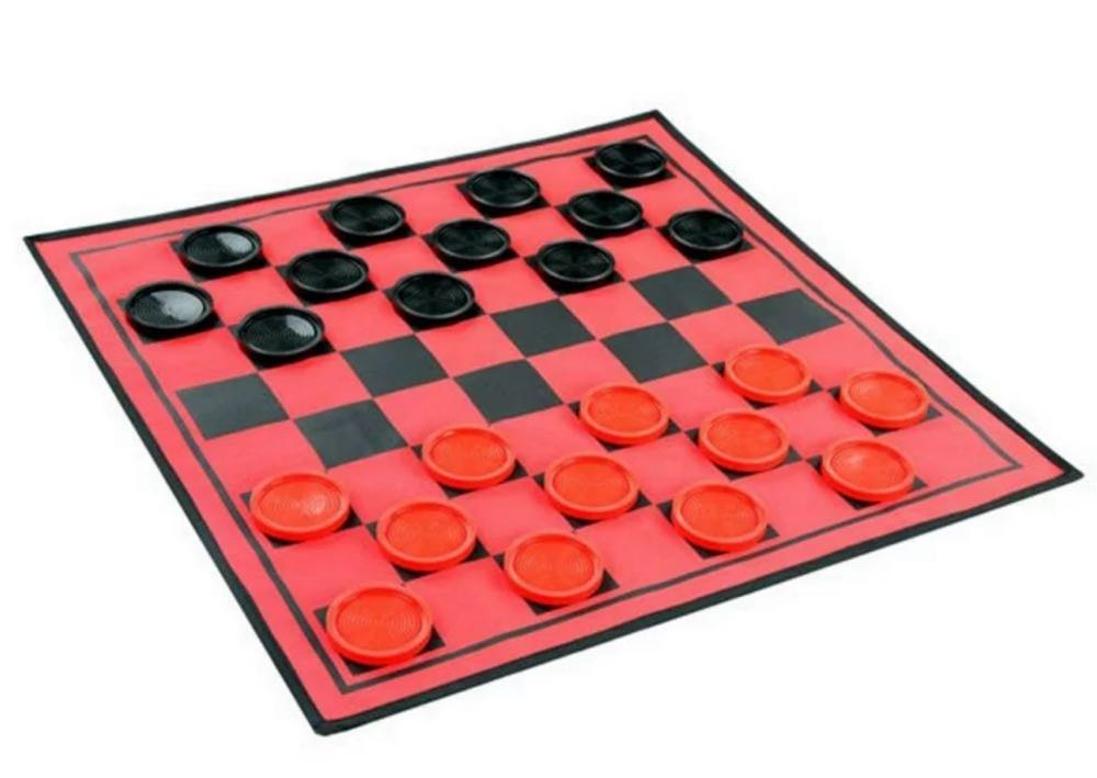 3-in-1 Giant Reversible Game Mat by Checker Board, Tic-Tac-Toe Super Tic- Tac-Toe, Game mat, 25-1/2 By Etna”  board game collectible [Barcode 084358049270] - Main Image 2
