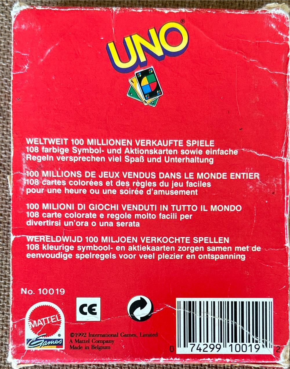 UNO  (2-10) board game collectible [Barcode 074299100192] - Main Image 2
