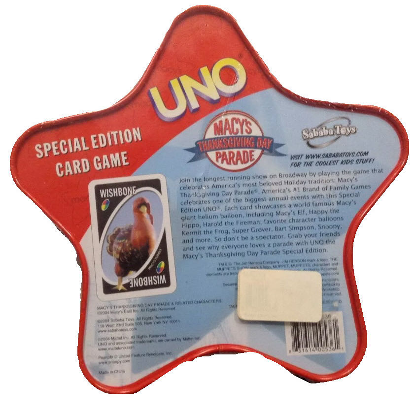 Uno: Macy’s Thanksgiving Day Parade Edition  (2-10) board game collectible [Barcode 831614005361] - Main Image 2