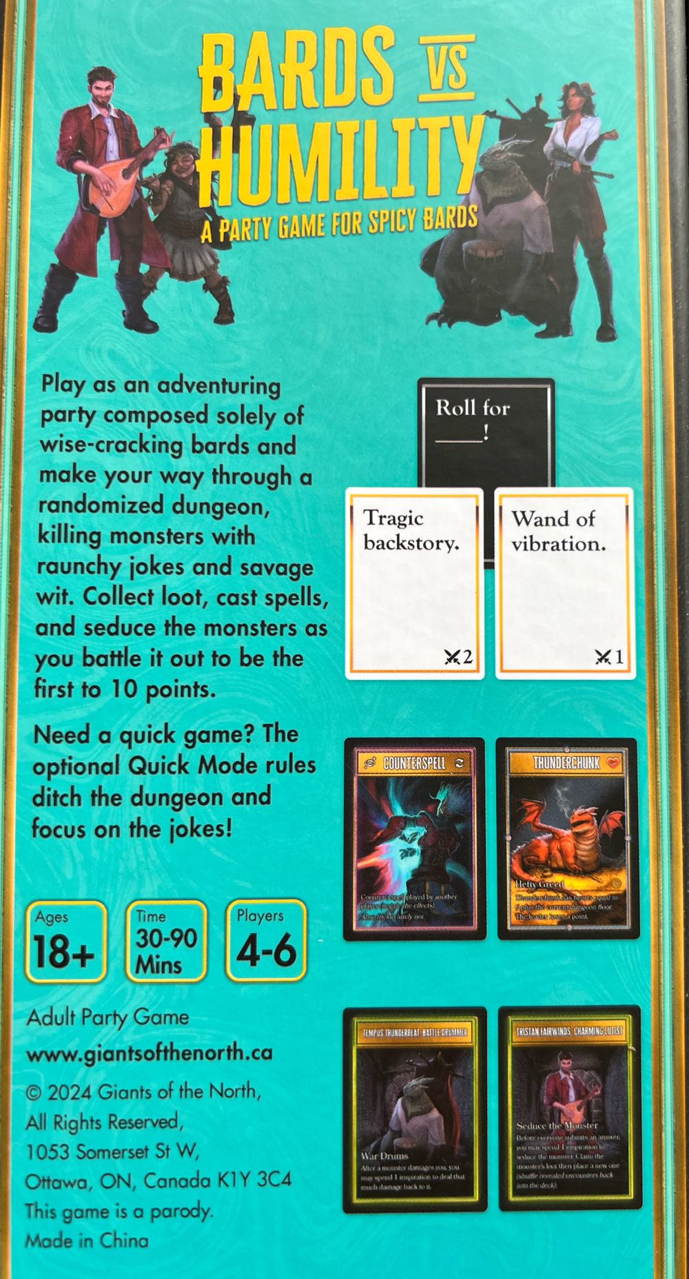 Bards Vs Humility  (4-6) board game collectible [Barcode 628942981388] - Main Image 2