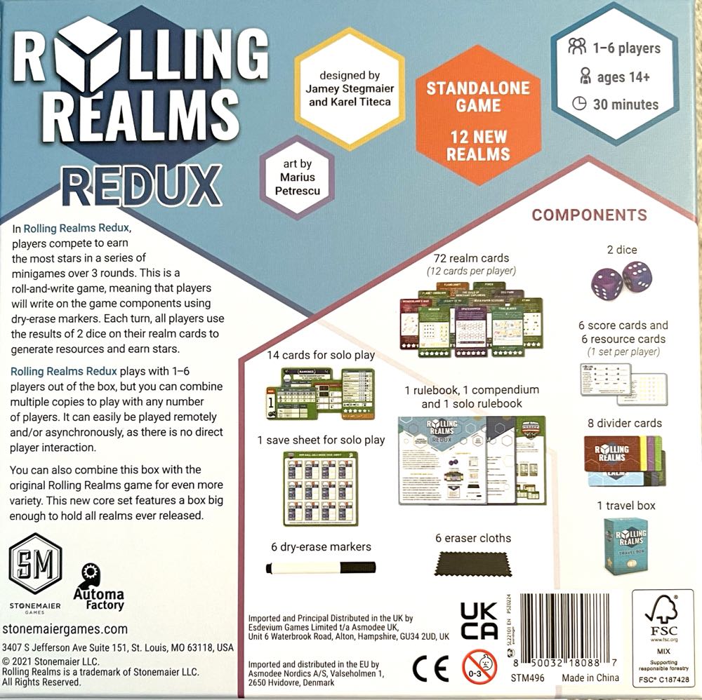 Rolling Realms Redux  (1-6) board game collectible [Barcode 850032180887] - Main Image 2