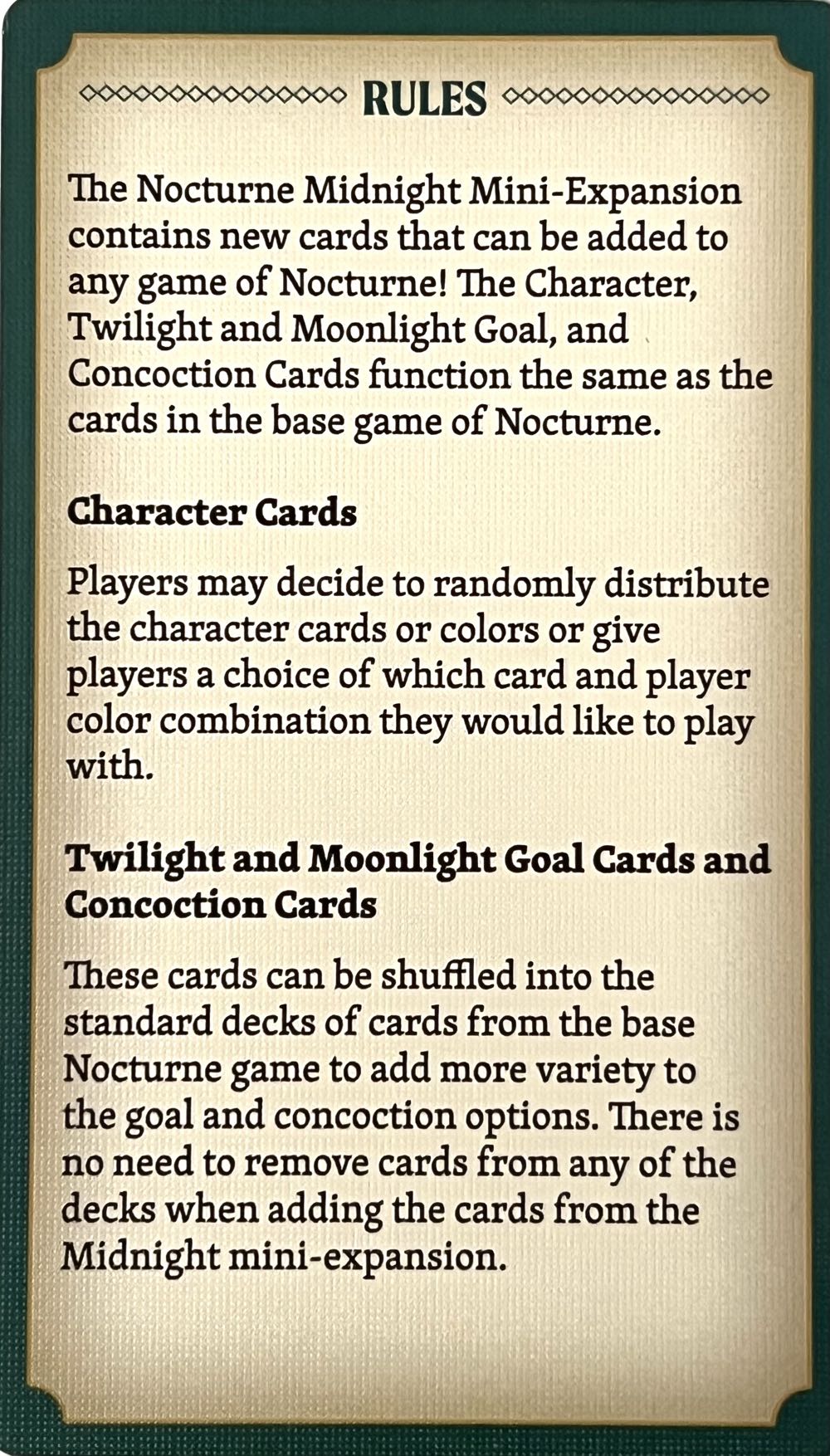 Nocturne: Midnight Mini-Expansion  (1 2 3 4) board game collectible [Barcode 729220010582] - Main Image 2