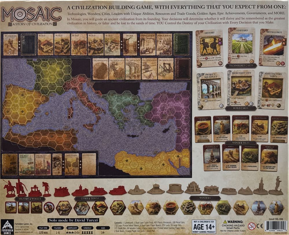 Mosaic: A Story of Civilization (Colossus Edition)  (2-6) board game collectible [Barcode 852068008258] - Main Image 2