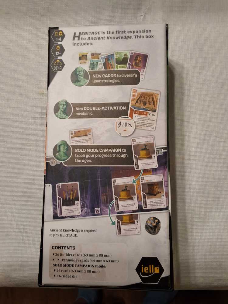 Ancient Knowledge : Heritage Erweiterung Englisch Knowledge: >  board game collectible [Barcode 3701551702593] - Main Image 2