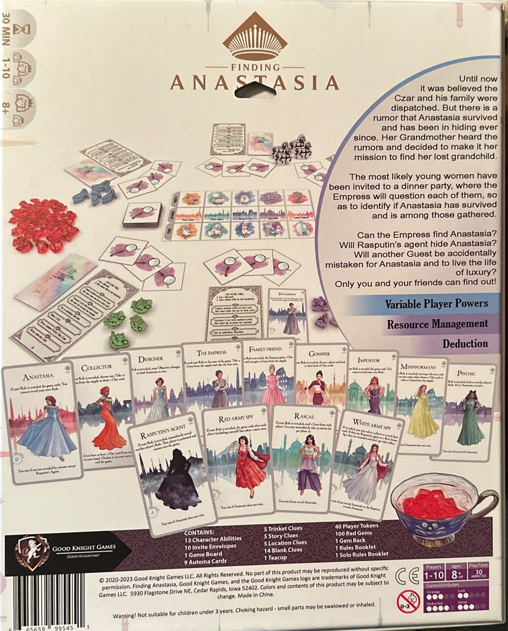 Findng Anastasia  board game collectible - Main Image 2