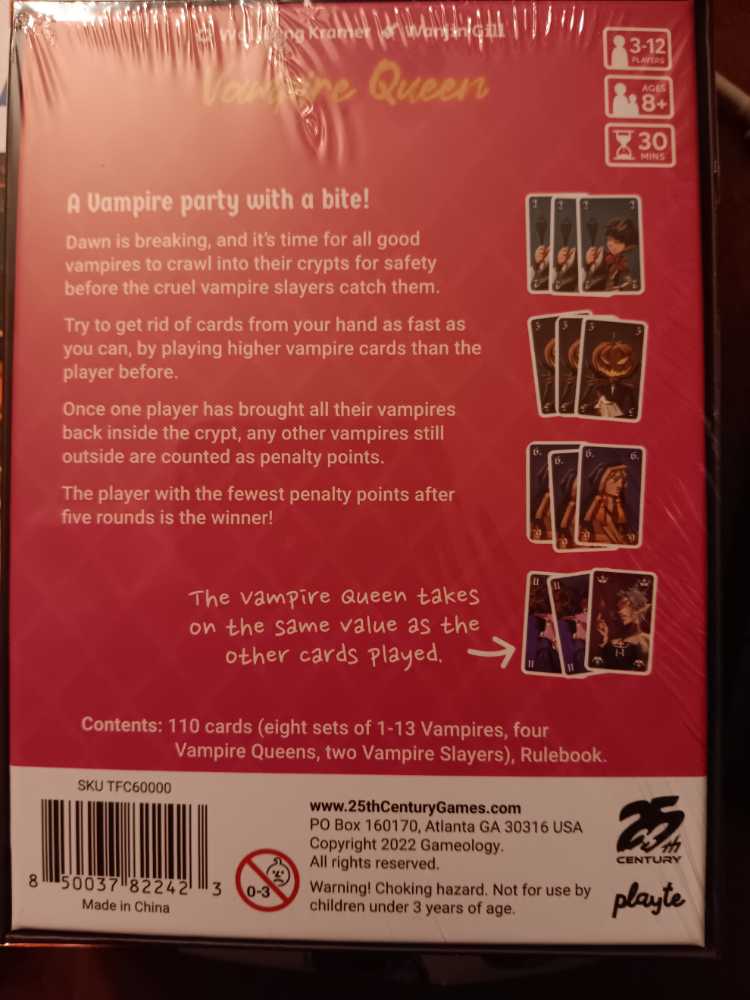 Vampire Queen  (3-12) board game collectible [Barcode 850037822423] - Main Image 2